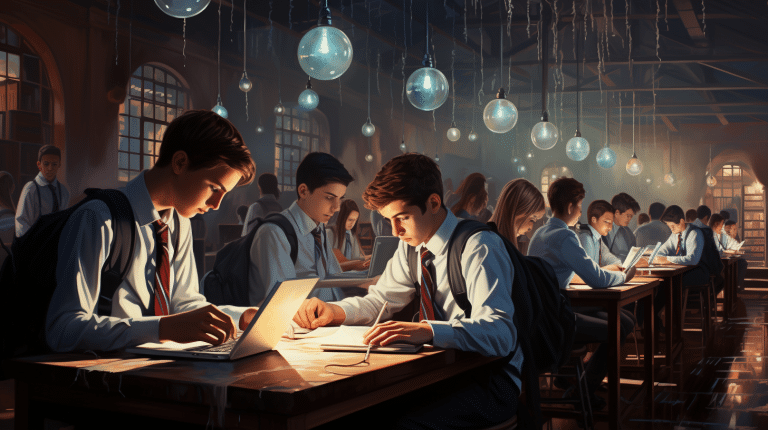 students doing their homework