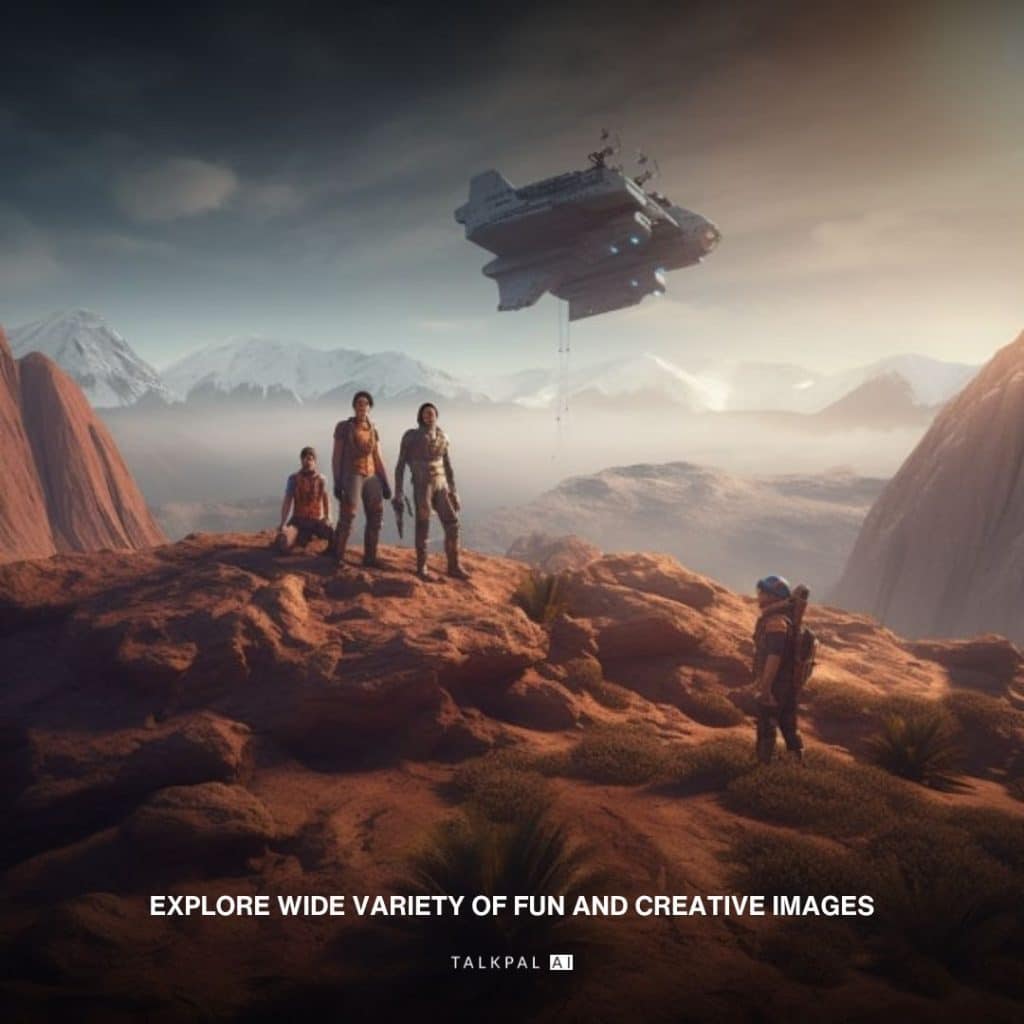 Example image of photo mode, people standing on a mountain