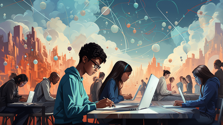 students studying for their language certification examas