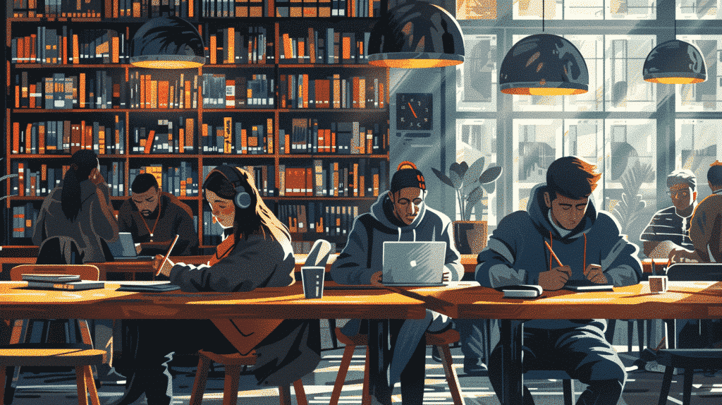 Extensive AI language support for student library sessions.