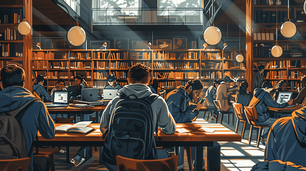 Students' language achievements via AI library tools.