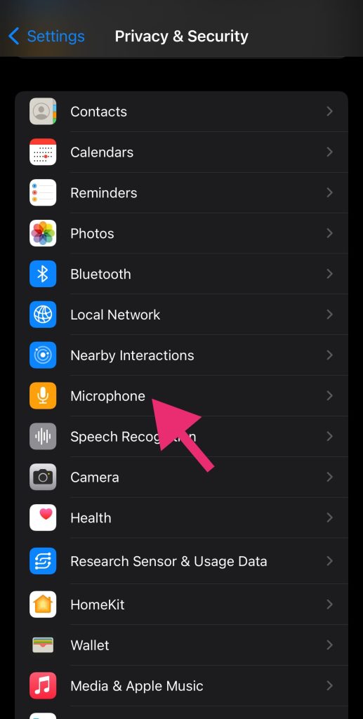 Part 3 of step-by-step instructions on how to turn on microphone access on iPhone