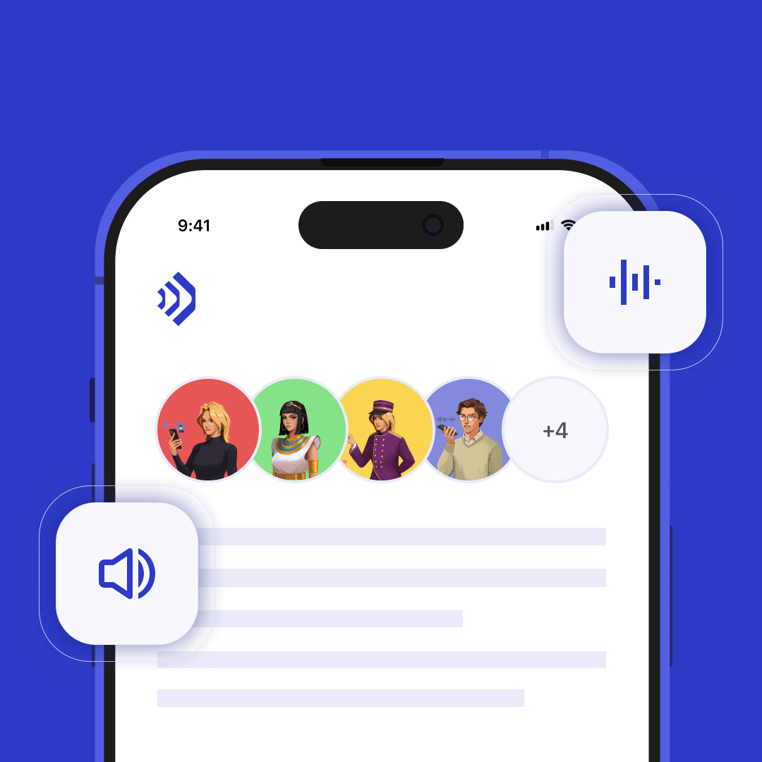 colorful avatars and audio controls 