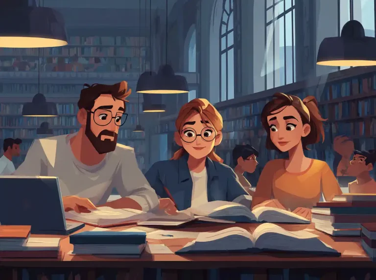 A group of students gather closely around a laptop screen while learning languages.