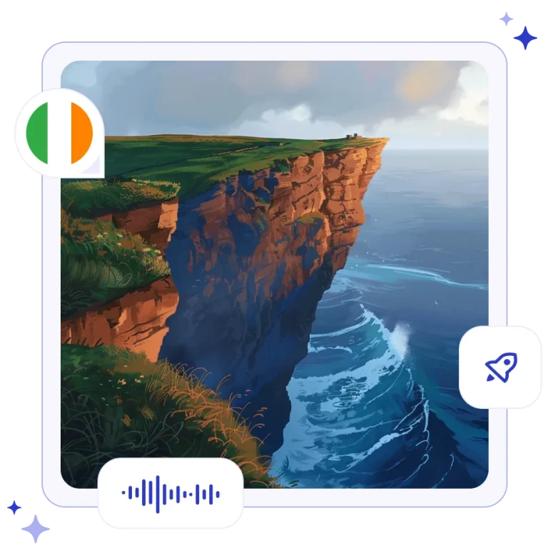 The majestic Cliffs of Moher dropping straight down into the crashing blue waves of the Atlantic Ocean in Ireland.
