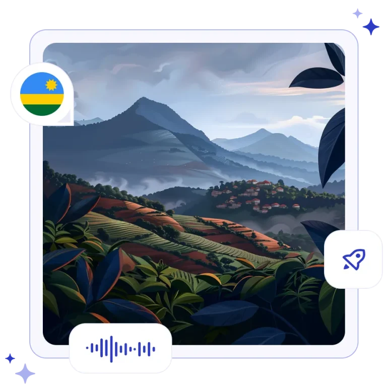 Endless, perfectly terraced, lush emerald-green mountains rolling into the misty distance in Rwanda.