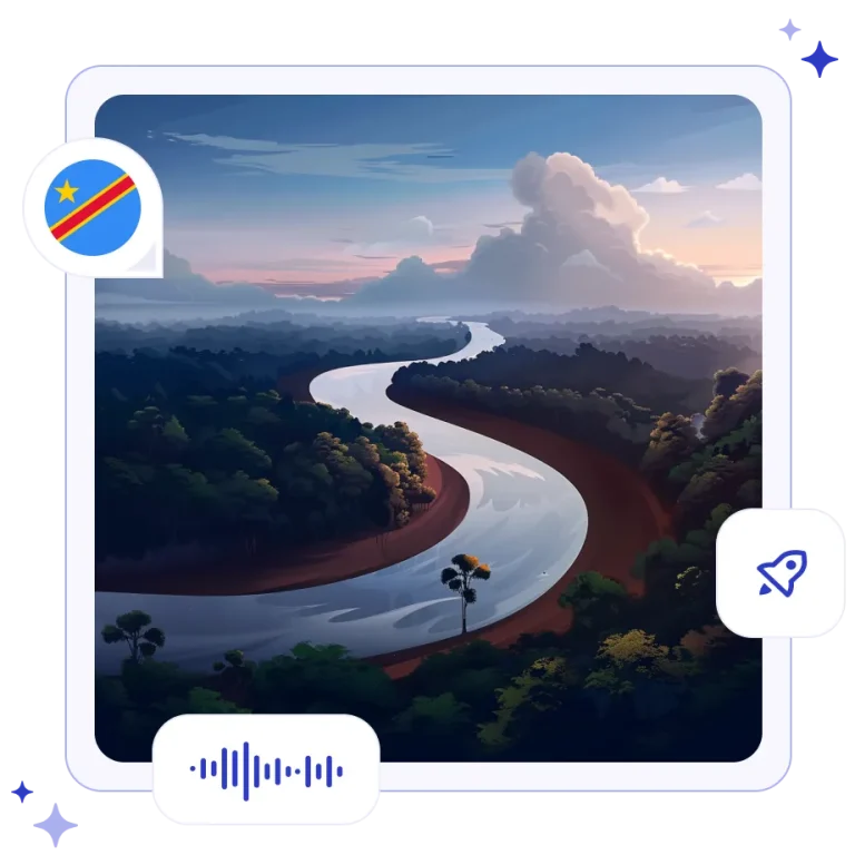The mighty Congo River winding its way through the vast, dense green canopy of the Central African tropical rainforest.
