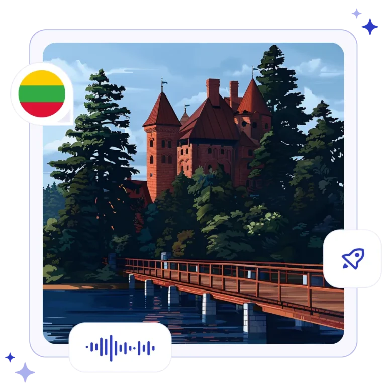 The beautiful red-brick Trakai Island Castle surrounded by the pristine waters of Lake Galvė in Lithuania.