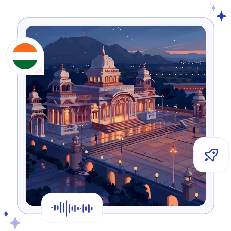 The brilliant white, intricate Rajput-style domes and arches of the Janaki Mandir temple illuminated at twilight in Janakpur.