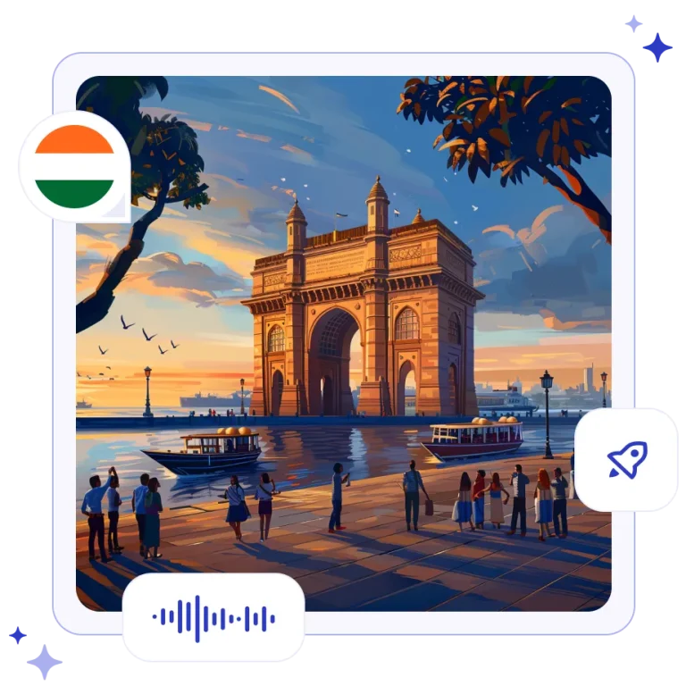 The iconic basalt archway of the Gateway of India in Mumbai overlooking the calm waters of the Arabian Sea.